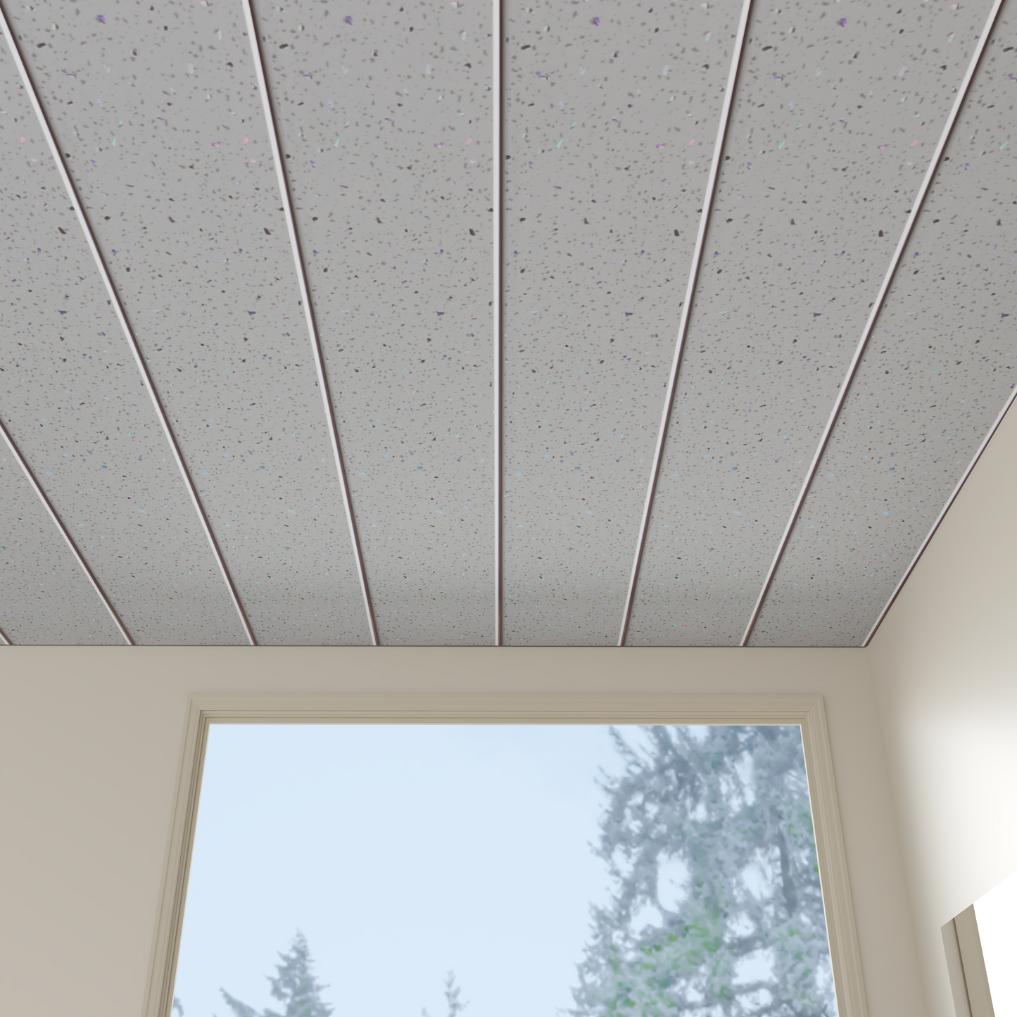 4 Pack | 8mm Grey Sparkle With Chrome Ceiling Panel 2.6M